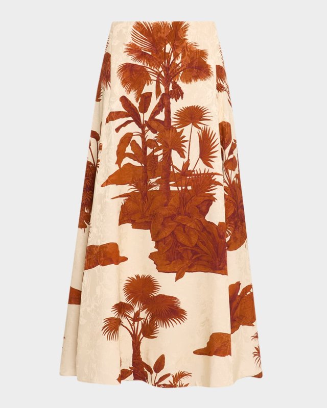 Island Charm Jacquard Ankle Skirt